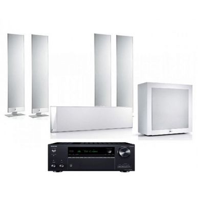 Домашний кинотеатр 5.1 KEF T301 WHITE + AV-ресивер Onkyo TX-NR696 B M3